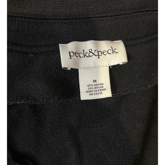 Peck & Peck Women's Black Blazer Jacket Open Front Sz Medium. Pockets. Classy - Picture 4 of 5